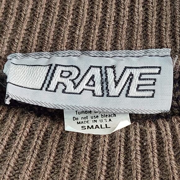 Vintage 90's taupe purple tribal Aztec crew knit sweater womens Small - Picture 4 of 5